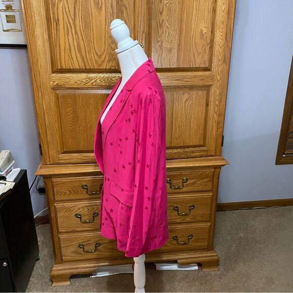 Equipment X Tibitha Simmons Pink Star Print Blazer Jacket Womens Size 6 - Picture 12 of 16